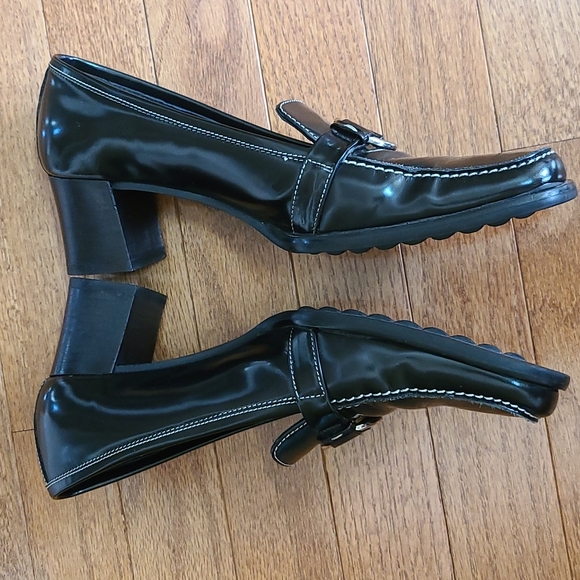 Coach sz 7 black Ines Spazzolato Block Heels - Picture 6 of 14